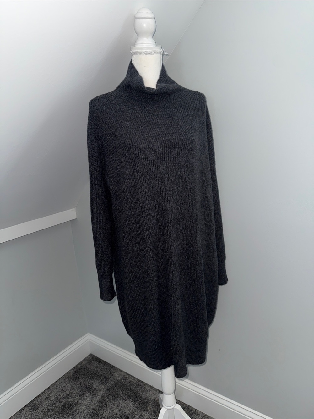 aerie Charcoal Turtleneck Sweater Dress